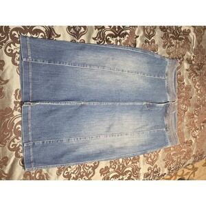 NYDJ Jean Skirt Womens Plus Size 16 Stretch Denim‎ Front Slit w/ Lift & Tuck